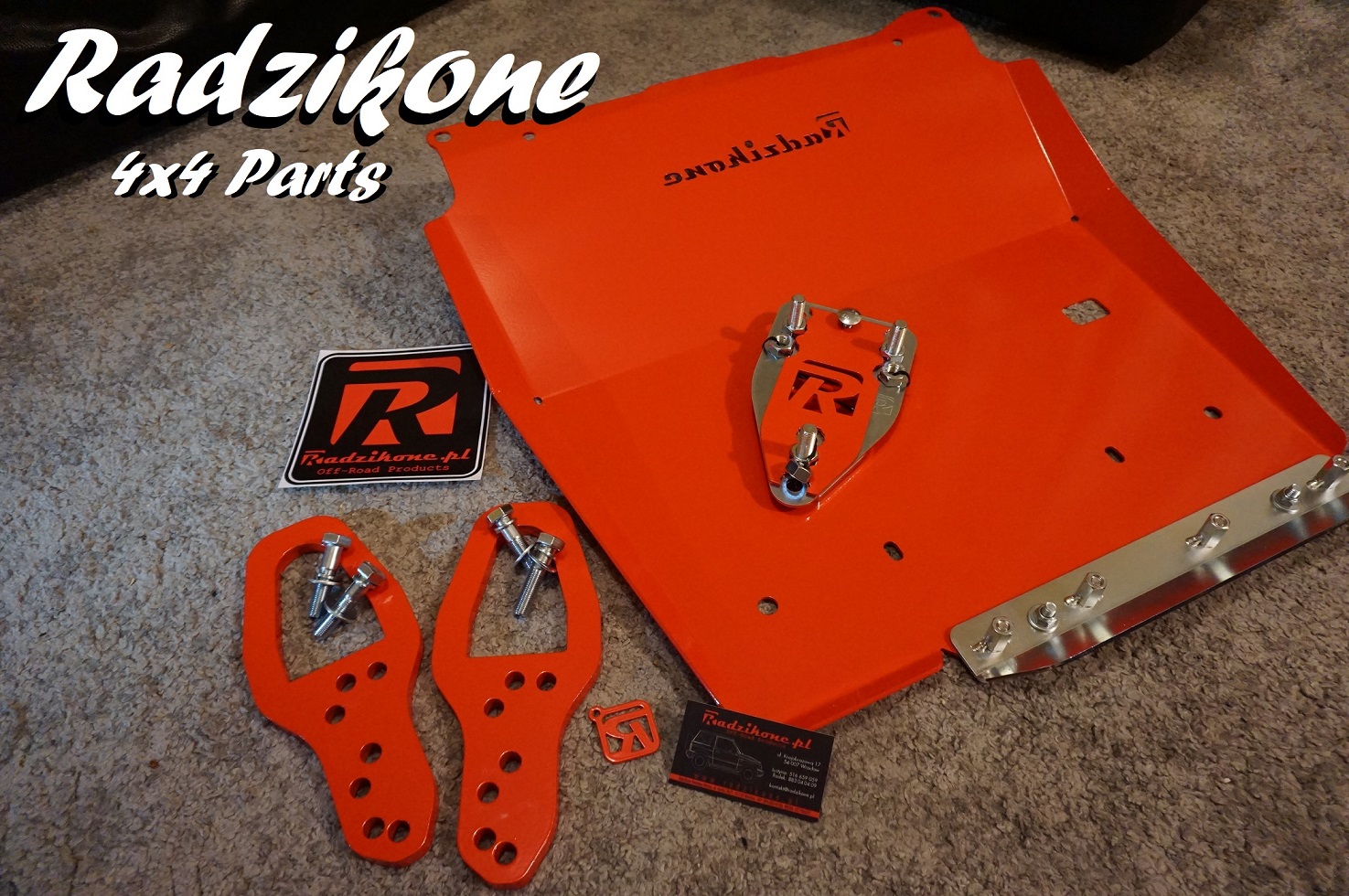radzikone delivery of sump guard towing hitches and spare wheel spacer